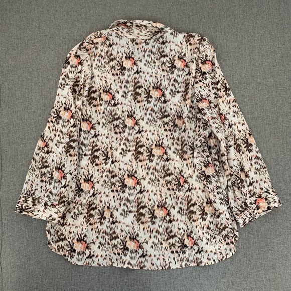 White‎ Stag Button Down Chiffon Blouse Collared XL (16-18) Long Sleeve Polyester - Picture 11 of 13